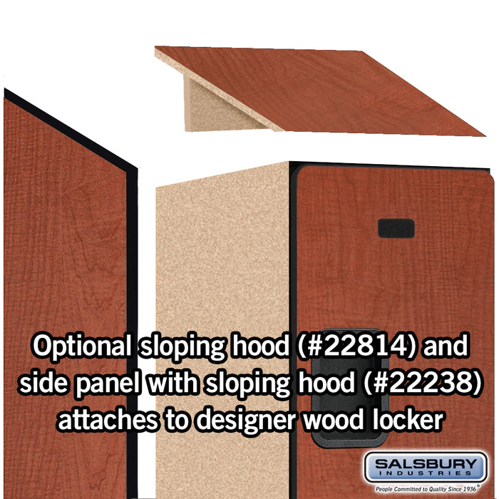 Salsbury 18" Wide Triple Tier Designer Wood Locker - 1 Wide - 6 Feet High - 24 Inches Deep - Cherry - Hasps - Sweatfully