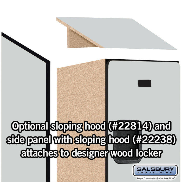 Salsbury 18" Wide Triple Tier Designer Wood Locker - 1 Wide - 6 Feet High - 24 Inches Deep - Gray - Hasps - Sweatfully