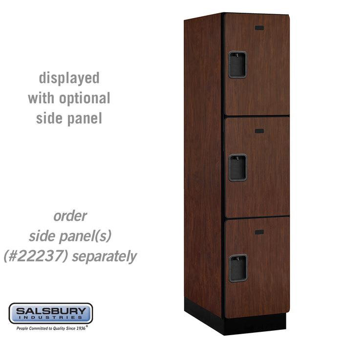 Salsbury 18" Wide Triple Tier Designer Wood Locker - 1 Wide - 6 Feet High - 24 Inches Deep - Mahogany - Hasps - Sweatfully