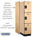 Salsbury 18" Wide Triple Tier Designer Wood Locker - 1 Wide - 6 Feet High - 24 Inches Deep - Maple - Black Electronic Locks - Sweatfully
