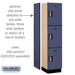 Salsbury 18" Wide Triple Tier Designer Wood Locker - 1 Wide - 6 Feet High - 18 Inches Deep - Blue - Silver Electronic Locks - Sweatfully