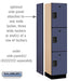 Salsbury 18" Wide Triple Tier Designer Wood Locker - 1 Wide - 6 Feet High - 18 Inches Deep - Blue - Hasps - Sweatfully