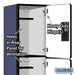 Salsbury 18" Wide Triple Tier Designer Wood Locker - 1 Wide - 6 Feet High - 18 Inches Deep - Blue - Hasps - Sweatfully