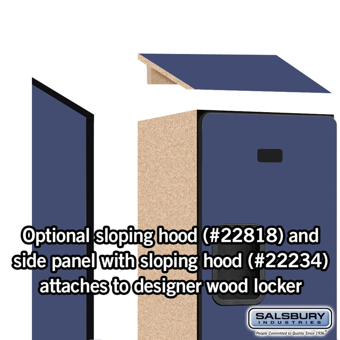 Salsbury 18" Wide Triple Tier Designer Wood Locker - 1 Wide - 6 Feet High - 18 Inches Deep - Blue - Hasps - Sweatfully