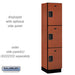 Salsbury 18" Wide Triple Tier Designer Wood Locker - 1 Wide - 6 Feet High - 18 Inches Deep - Cherry - Hasps - Sweatfully