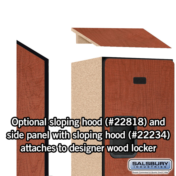 Salsbury 18" Wide Triple Tier Designer Wood Locker - 1 Wide - 6 Feet High - 18 Inches Deep - Cherry - Hasps - Sweatfully