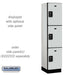 Salsbury 18" Wide Triple Tier Designer Wood Locker - 1 Wide - 6 Feet High - 18 Inches Deep - Gray - Black Resettable Combination Locks - Sweatfully