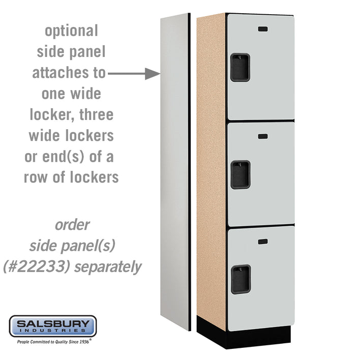 Salsbury 18" Wide Triple Tier Designer Wood Locker - 1 Wide - 6 Feet High - 18 Inches Deep - Gray - Hasps - Sweatfully