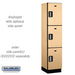 Salsbury 18" Wide Triple Tier Designer Wood Locker - 1 Wide - 6 Feet High - 18 Inches Deep - Maple - Silver Electronic Locks - Sweatfully