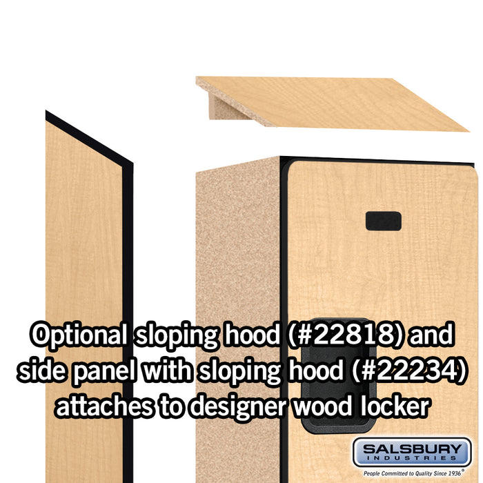 Salsbury 18" Wide Triple Tier Designer Wood Locker - 1 Wide - 6 Feet High - 18 Inches Deep - Maple - Hasps - Sweatfully