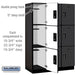 Salsbury 18" Wide Triple Tier Designer Wood Locker - 3 Wide - 6 Feet High - 21 Inches Deep - Black - Black Electronic Locks - Sweatfully