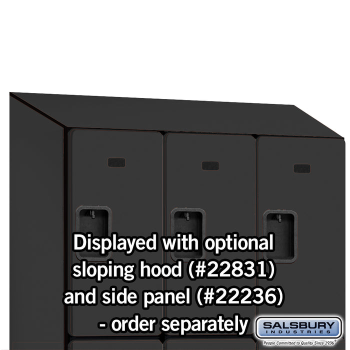 Salsbury 18" Wide Triple Tier Designer Wood Locker - 3 Wide - 6 Feet High - 21 Inches Deep - Black - Hasps - Sweatfully