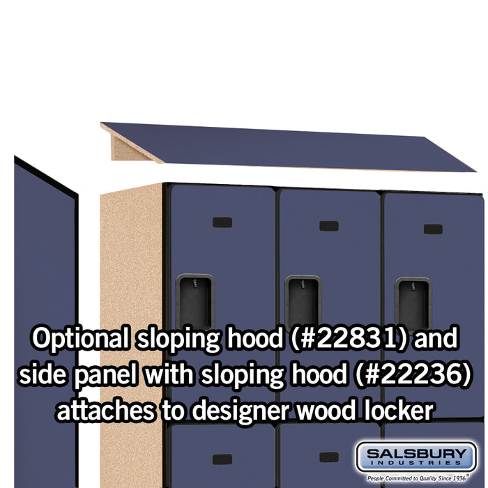 Salsbury 18" Wide Triple Tier Designer Wood Locker - 3 Wide - 6 Feet High - 21 Inches Deep - Blue - Hasps - Sweatfully