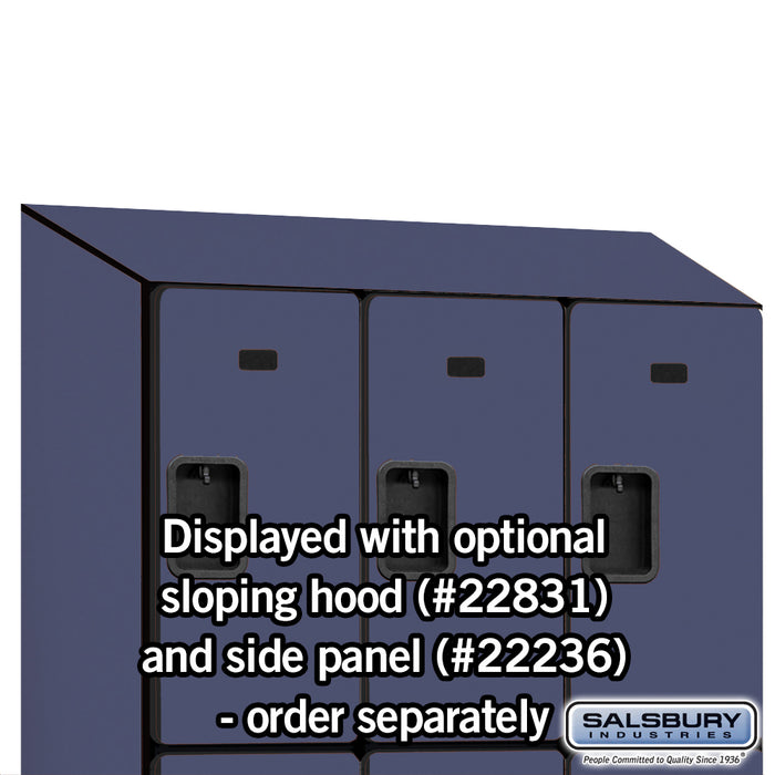 Salsbury 18" Wide Triple Tier Designer Wood Locker - 3 Wide - 6 Feet High - 21 Inches Deep - Blue - Hasps - Sweatfully