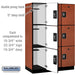 Salsbury 18" Wide Triple Tier Designer Wood Locker - 3 Wide - 6 Feet High - 21 Inches Deep - Cherry - Silver Resettable Combination Locks - Sweatfully