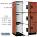 Salsbury 18" Wide Triple Tier Designer Wood Locker - 3 Wide - 6 Feet High - 21 Inches Deep - Cherry - Hasps - Sweatfully