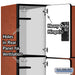 Salsbury 18" Wide Triple Tier Designer Wood Locker - 3 Wide - 6 Feet High - 21 Inches Deep - Cherry - Hasps - Sweatfully