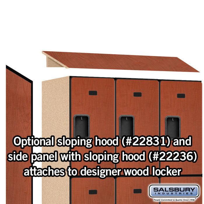 Salsbury 18" Wide Triple Tier Designer Wood Locker - 3 Wide - 6 Feet High - 21 Inches Deep - Cherry - Hasps - Sweatfully