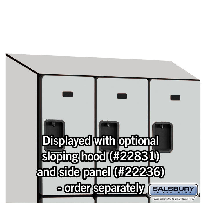 Salsbury 18" Wide Triple Tier Designer Wood Locker - 3 Wide - 6 Feet High - 21 Inches Deep - Gray - Hasps - Sweatfully