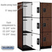 Salsbury 18" Wide Triple Tier Designer Wood Locker - 3 Wide - 6 Feet High - 21 Inches Deep - Mahogany - Black Resettable Combination Locks - Sweatfully