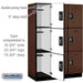 Salsbury 18" Wide Triple Tier Designer Wood Locker - 3 Wide - 6 Feet High - 21 Inches Deep - Mahogany - Silver Resettable Combination Locks - Sweatfully