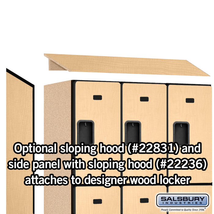 Salsbury 18" Wide Triple Tier Designer Wood Locker - 3 Wide - 6 Feet High - 21 Inches Deep - Maple - Hasps - Sweatfully