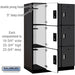 Salsbury 18" Wide Triple Tier Designer Wood Locker - 3 Wide - 6 Feet High - 24 Inches Deep - Black - Silver Electronic Locks - Sweatfully