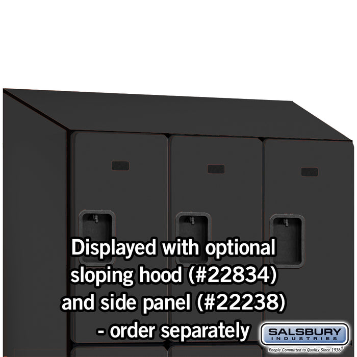 Salsbury 18" Wide Triple Tier Designer Wood Locker - 3 Wide - 6 Feet High - 24 Inches Deep - Black - Hasps - Sweatfully
