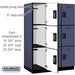 Salsbury 18" Wide Triple Tier Designer Wood Locker - 3 Wide - 6 Feet High - 24 Inches Deep - Blue - Black Resettable Combination Locks - Sweatfully