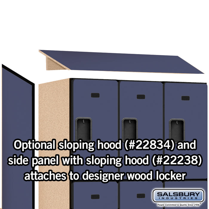 Salsbury 18" Wide Triple Tier Designer Wood Locker - 3 Wide - 6 Feet High - 24 Inches Deep - Blue - Hasps - Sweatfully