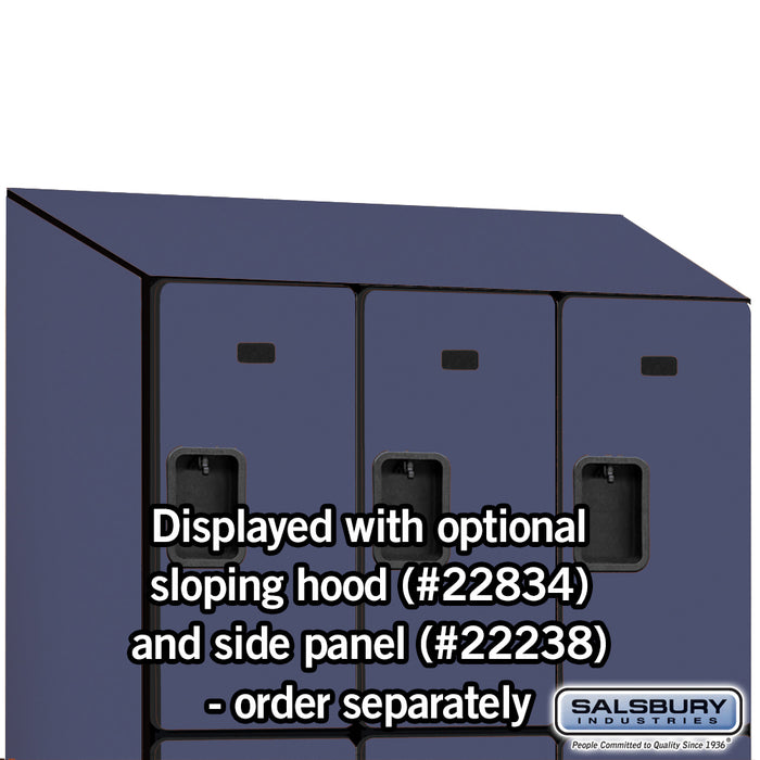 Salsbury 18" Wide Triple Tier Designer Wood Locker - 3 Wide - 6 Feet High - 24 Inches Deep - Blue - Hasps - Sweatfully