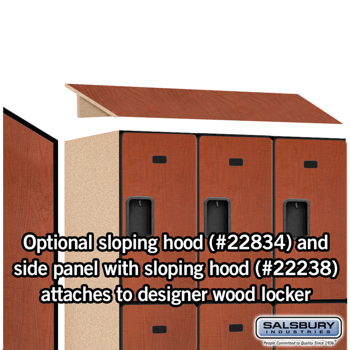 Salsbury 18" Wide Triple Tier Designer Wood Locker - 3 Wide - 6 Feet High - 24 Inches Deep - Cherry - Hasps - Sweatfully