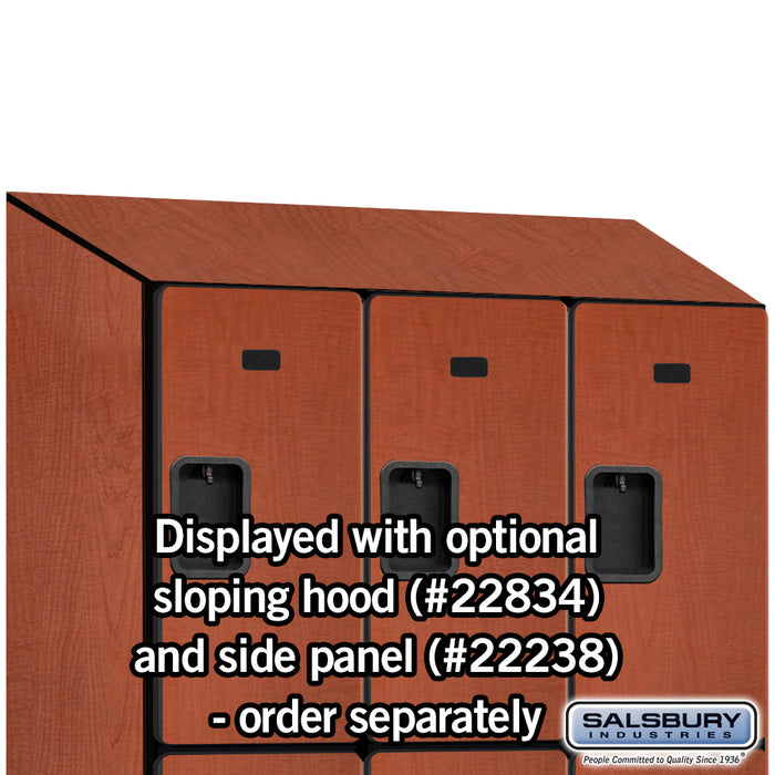 Salsbury 18" Wide Triple Tier Designer Wood Locker - 3 Wide - 6 Feet High - 24 Inches Deep - Cherry - Hasps - Sweatfully