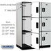 Salsbury 18" Wide Triple Tier Designer Wood Locker - 3 Wide - 6 Feet High - 24 Inches Deep - Gray - Silver Electronic Locks - Sweatfully