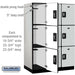 Salsbury 18" Wide Triple Tier Designer Wood Locker - 3 Wide - 6 Feet High - 24 Inches Deep - Gray - Silver Resettable Combination Locks - Sweatfully