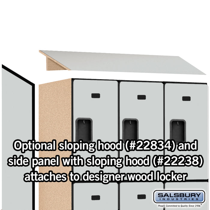 Salsbury 18" Wide Triple Tier Designer Wood Locker - 3 Wide - 6 Feet High - 24 Inches Deep - Gray - Hasps - Sweatfully