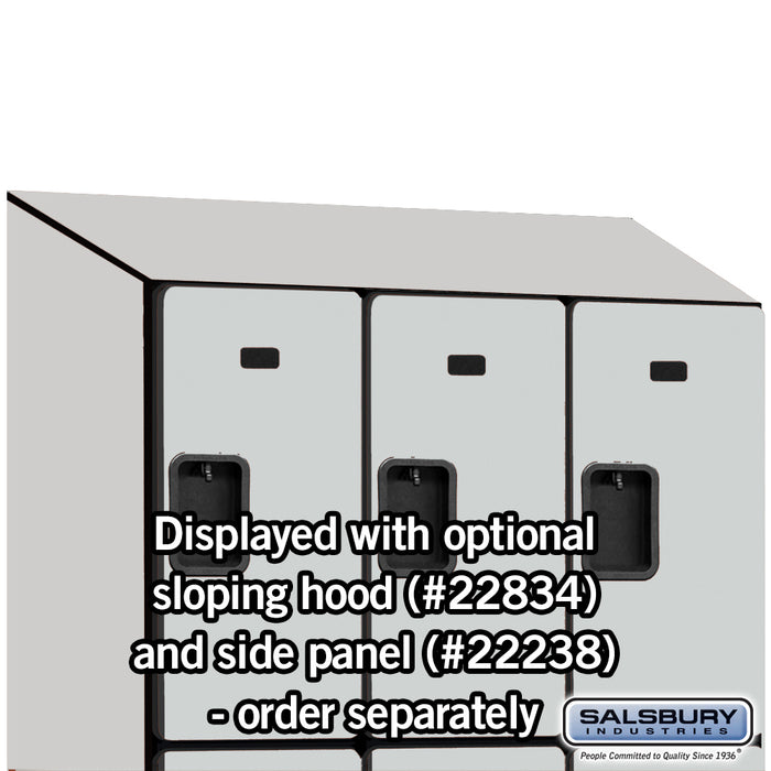 Salsbury 18" Wide Triple Tier Designer Wood Locker - 3 Wide - 6 Feet High - 24 Inches Deep - Gray - Hasps - Sweatfully