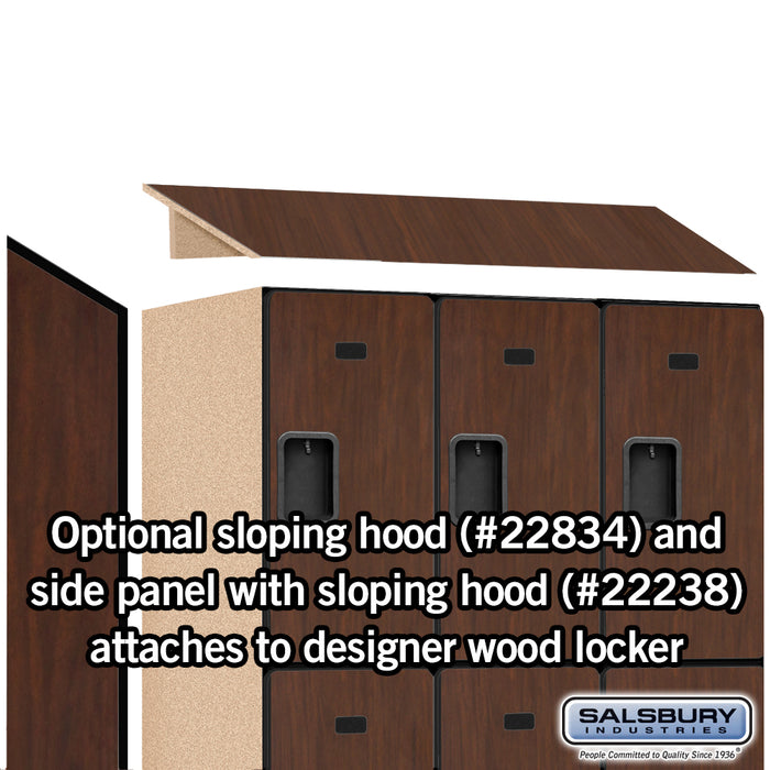 Salsbury 18" Wide Triple Tier Designer Wood Locker - 3 Wide - 6 Feet High - 24 Inches Deep - Mahogany - Hasps - Sweatfully