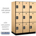 Salsbury 18" Wide Triple Tier Designer Wood Locker - 3 Wide - 6 Feet High - 24 Inches Deep - Maple - Silver Electronic Locks - Sweatfully