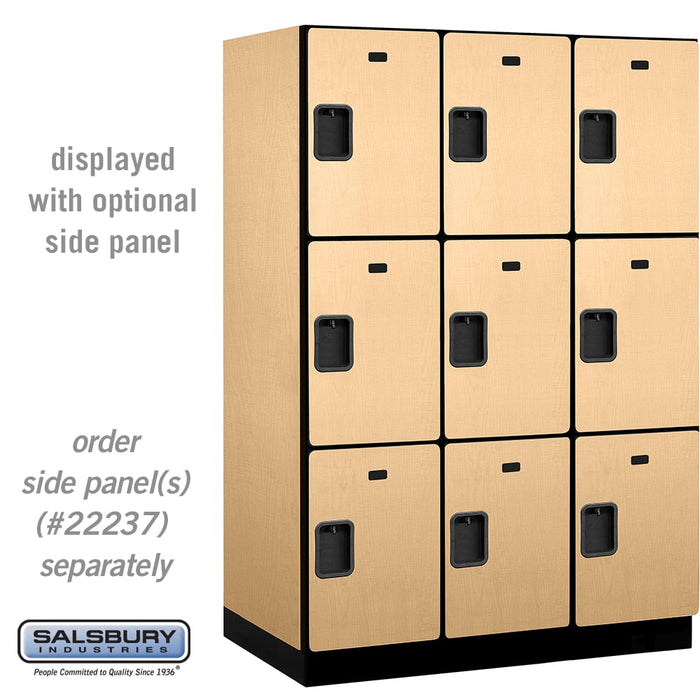 Salsbury 18" Wide Triple Tier Designer Wood Locker - 3 Wide - 6 Feet High - 24 Inches Deep - Maple - Hasps - Sweatfully