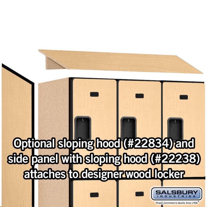 Salsbury 18" Wide Triple Tier Designer Wood Locker - 3 Wide - 6 Feet High - 24 Inches Deep - Maple - Hasps - Sweatfully