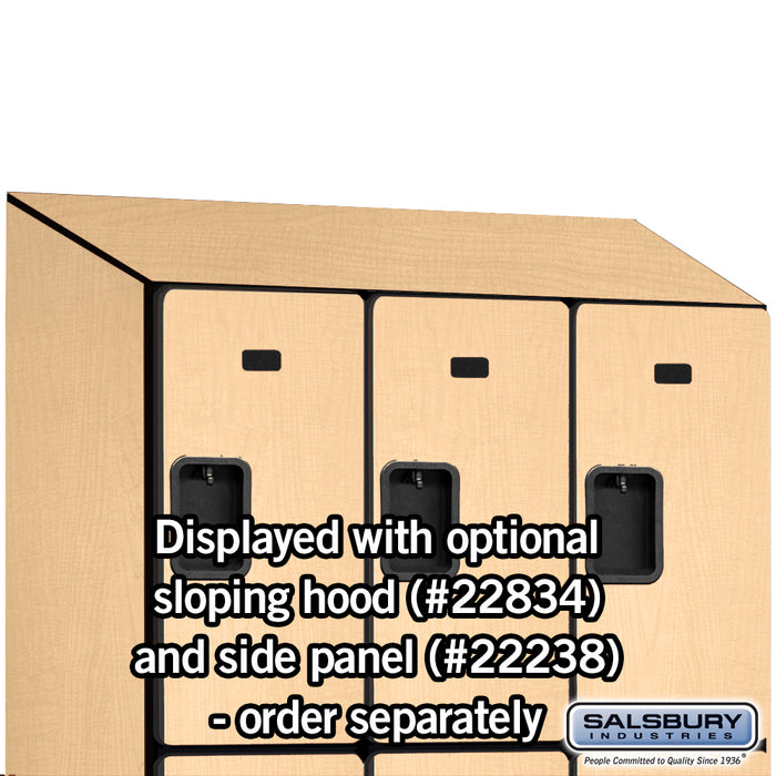 Salsbury 18" Wide Triple Tier Designer Wood Locker - 3 Wide - 6 Feet High - 24 Inches Deep - Maple - Hasps - Sweatfully