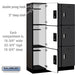 Salsbury 18" Wide Triple Tier Designer Wood Locker - 3 Wide - 6 Feet High - 18 Inches Deep - Black - Silver Electronic Locks - Sweatfully
