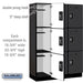 Salsbury 18" Wide Triple Tier Designer Wood Locker - 3 Wide - 6 Feet High - 18 Inches Deep - Black - Silver Resettable Combination Locks - Sweatfully