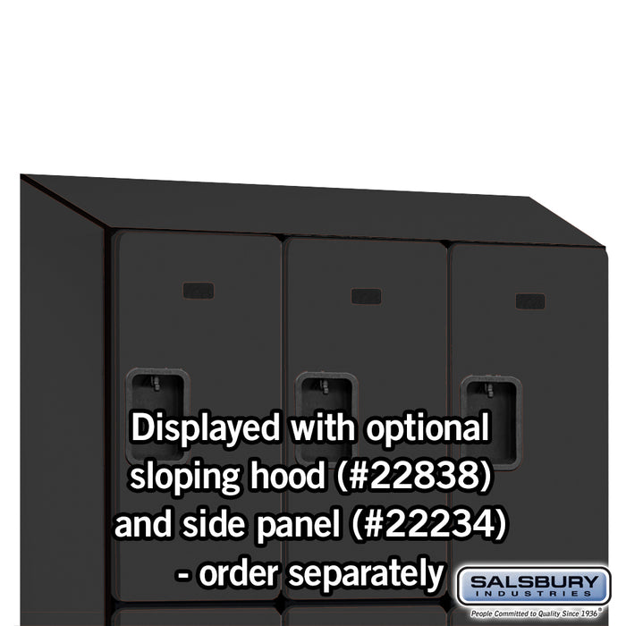 Salsbury 18" Wide Triple Tier Designer Wood Locker - 3 Wide - 6 Feet High - 18 Inches Deep - Black - Hasps - Sweatfully