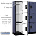Salsbury 18" Wide Triple Tier Designer Wood Locker - 3 Wide - 6 Feet High - 18 Inches Deep - Blue - Hasps - Sweatfully