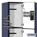 Salsbury 18" Wide Triple Tier Designer Wood Locker - 3 Wide - 6 Feet High - 18 Inches Deep - Blue - Hasps - Sweatfully