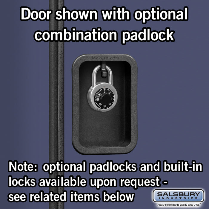 Salsbury 18" Wide Triple Tier Designer Wood Locker - 3 Wide - 6 Feet High - 18 Inches Deep - Blue - Hasps - Sweatfully