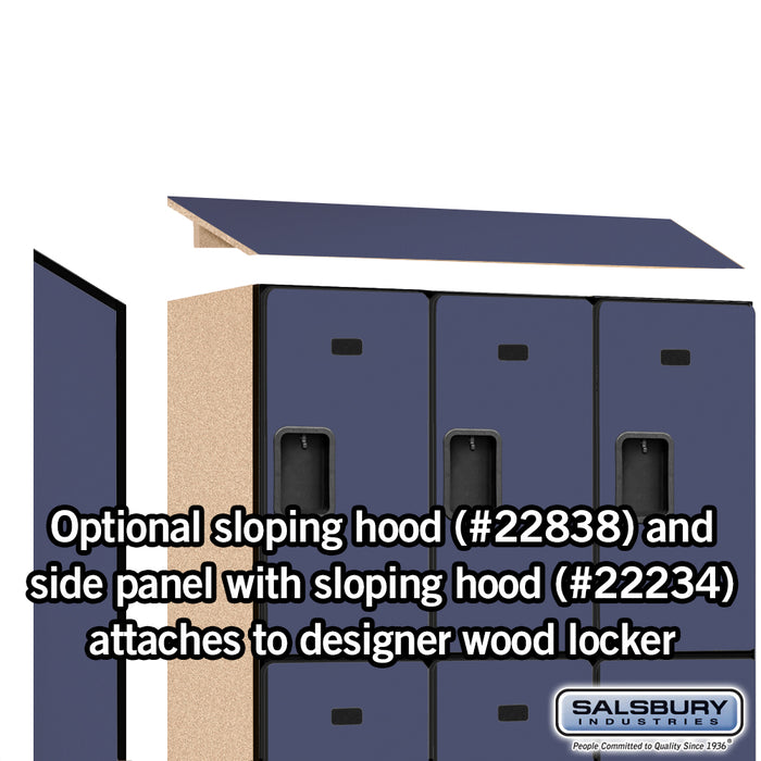 Salsbury 18" Wide Triple Tier Designer Wood Locker - 3 Wide - 6 Feet High - 18 Inches Deep - Blue - Hasps - Sweatfully