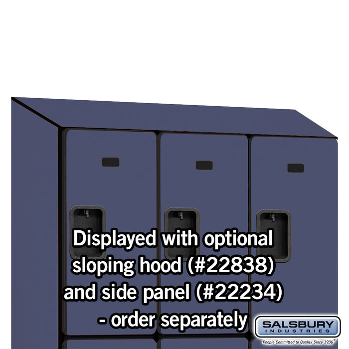 Salsbury 18" Wide Triple Tier Designer Wood Locker - 3 Wide - 6 Feet High - 18 Inches Deep - Blue - Hasps - Sweatfully